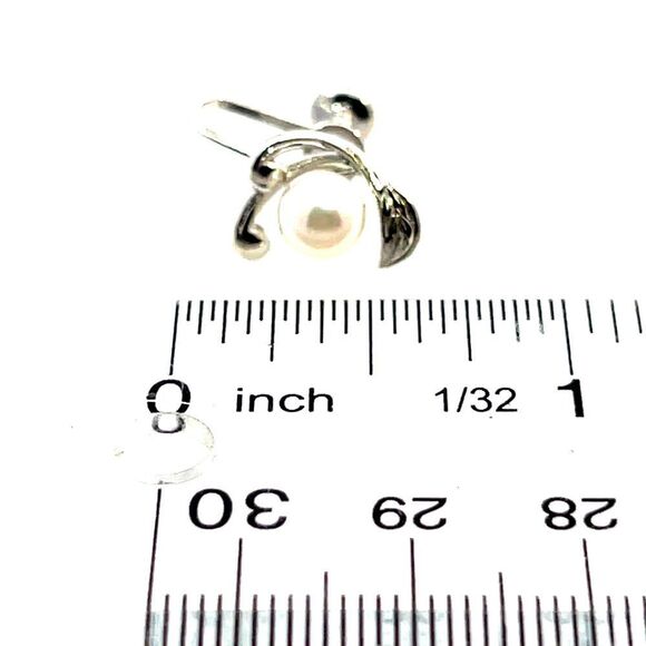 Mikimoto Estate Akoya Pearl Clip-on Earrings Sterling Silver 6.19 mm M435 - Picture 8 of 8